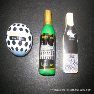 Custom 100% Cotton Promotional Various Bottle Shaped Compressed Towel